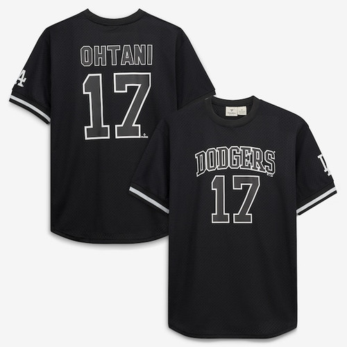 Men's Los Angeles Dodgers Shohei Ohtani Fanatics Black/White Big & Tall Heavyweight Mesh Jersey