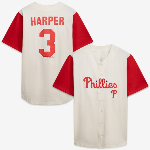 Men's Philadelphia Phillies Profile Cream/Red Big & Tall Two-Color Fashion Jersey