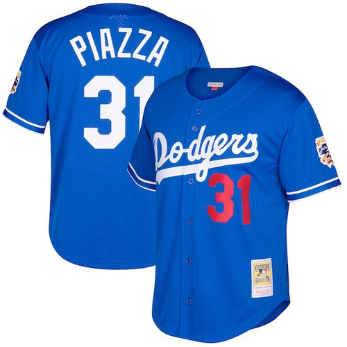 Men's Los Angeles Dodgers Mike Piazza Mitchell & Ness Royal Big & Tall Cooperstown Mesh Batting Practice Jersey