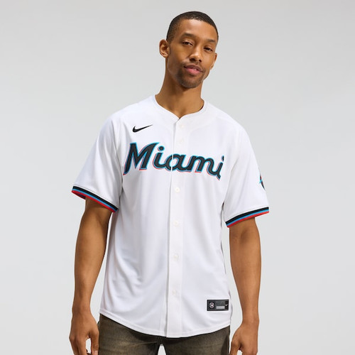 Men's Miami Marlins Nike White Home Limited Jersey