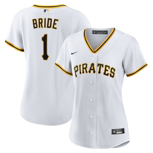 Women's Pittsburgh Pirates  Nike White #1 Bride Home Replica Jersey