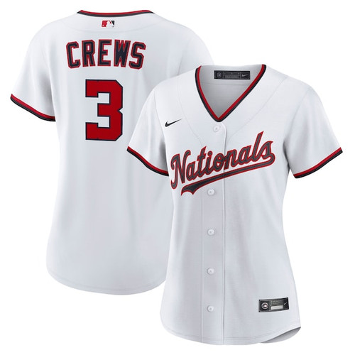 Women's  Washington Nationals Dylan Crews Nike White Home Replica Jersey