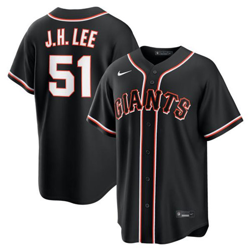 Men's San Francisco Giants Jung Hoo Lee Nike Fashion Replica Black Out Jersey