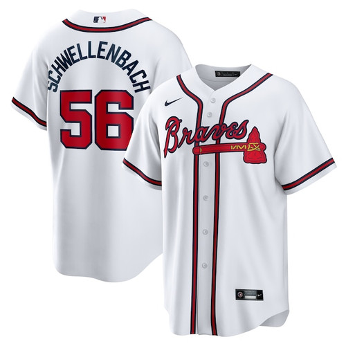 Men's Atlanta Braves Spencer Schwellenbach Nike White Home Replica Jersey