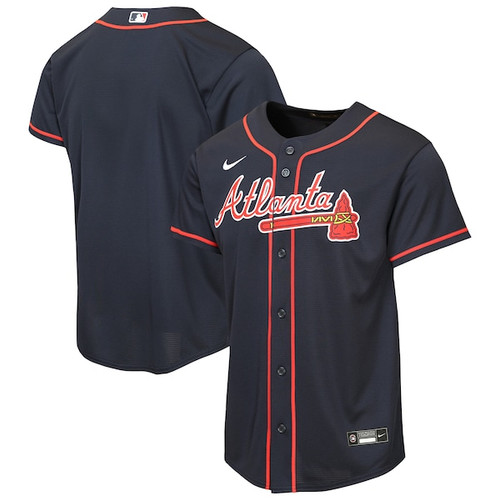 Youth Atlanta Braves  Nike Navy Alternate Replica Jersey