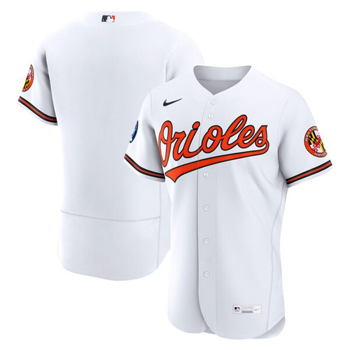 Men's Baltimore Orioles Nike White Home Sponsor Patch  Jersey