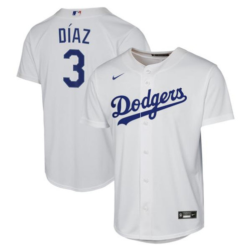 Youth Los Angeles Dodgers Edwin Díaz Nike White Home Baseline Jersey