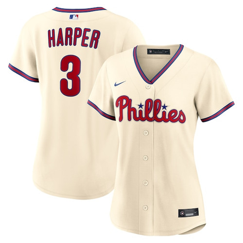 Women's Philadelphia Phillies Bryce Harper Nike Cream Alternate Replica Jersey