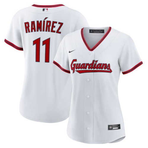 Women's  Cleveland Guardians José Ramírez Nike White Home Replica Jersey
