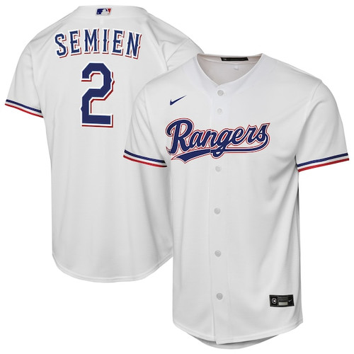 Youth Texas Rangers Marcus Semien Nike White Home Replica Player Jersey