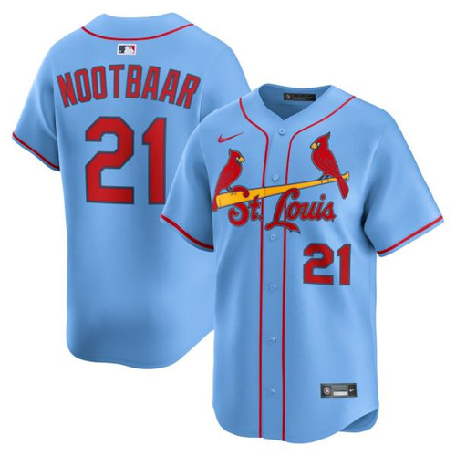 Men's St. Louis Cardinals Lars Nootbaar Nike Light Blue Alternate Limited Jersey