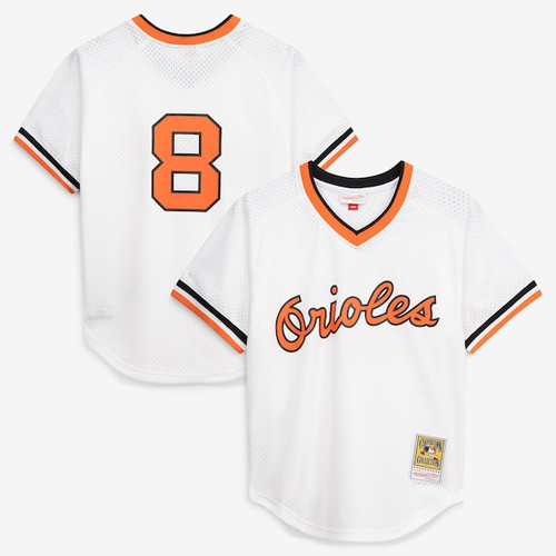 Men's Baltimore Orioles Cal Ripken Jr. Mitchell & Ness White  Batting Practice Jersey
