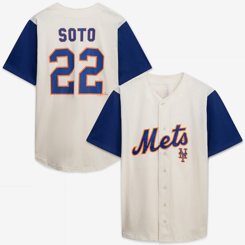 Men's New York Mets Profile Cream/Royal Big & Tall Two-Color Fashion Jersey