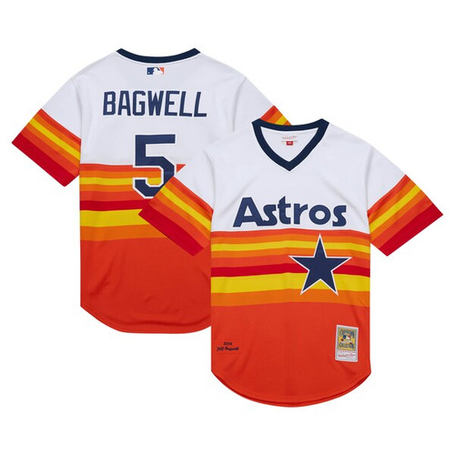 Men's Houston Astros Jeff Bagwell Mitchell & Ness White 2004 Cooperstown Collection  Throwback Jersey