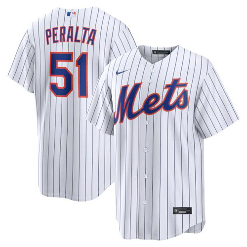 Men's New York Mets Freddy Peralta Nike White Home Replica Jersey