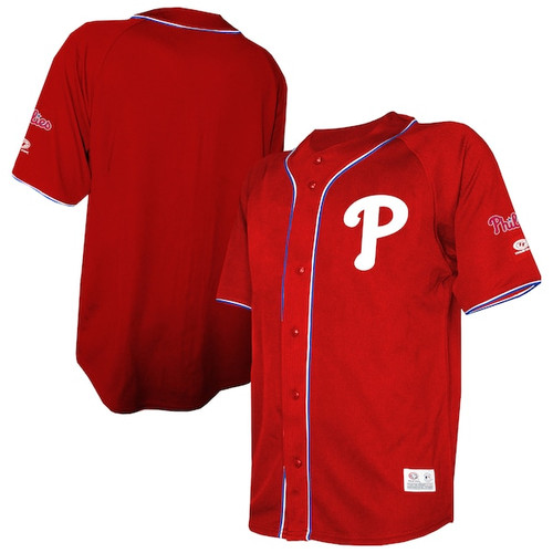 Men's Philadelphia Phillies  Stitches Red Team Color Full-Button Fashion Jersey