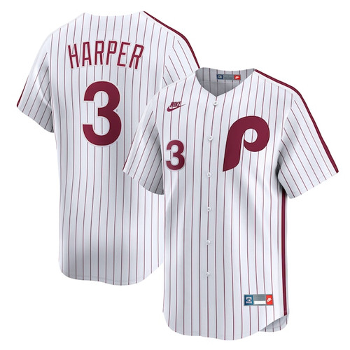 Men's Philadelphia Phillies Bryce Harper Nike White  Cooperstown Collection Limited Jersey