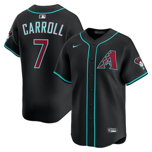 Men's Arizona Diamondbacks Corbin Carroll Nike Black Alternate Limited Player Jersey
