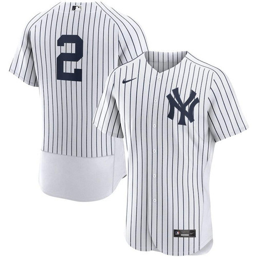 Mens New York Yankees Derek Jeter Nike Replica Replica White/Navy Home  Player Jersey