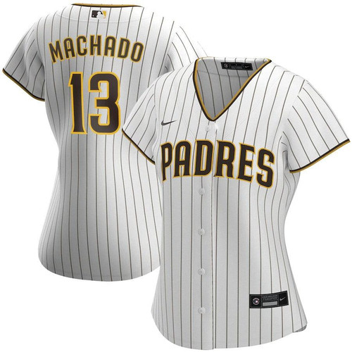 Womens San Diego Padres Manny Machado Nike Replica Replica White/Brown Home Replica Player Jersey