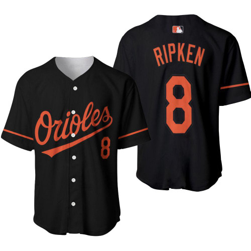 Baltimore Orioles Cal Ripken Jr #8 MLB Great Player 2020 Black 3D Designed Allover Gift For Baltimore Fans Baseball Jersey - MLB