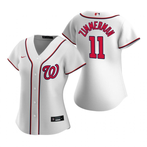 Womens Washington Nationals #11 Ryan Zimmerman 2020 White Jersey Gift For Nationals Fans
