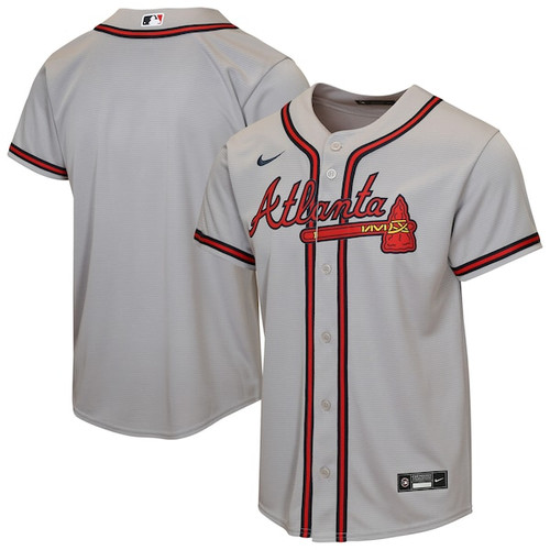 Youth Atlanta Braves  Nike Gray Road Replica Jersey
