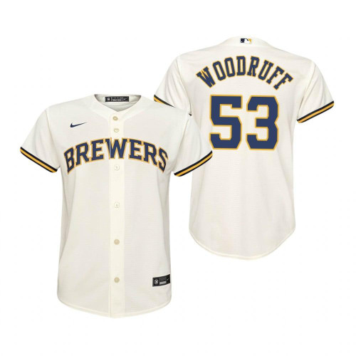 Milwaukee Brewers #53 Brandon Woodruff 2020 Home Cream Jersey Gift For Brewers Fans