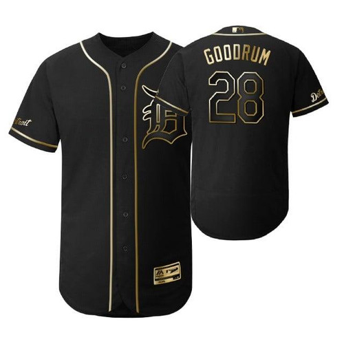 Detroit Tigers #28 Niko Goodrum Mlb 2019 Golden Edition Black Jersey Gift For Tigers Fans