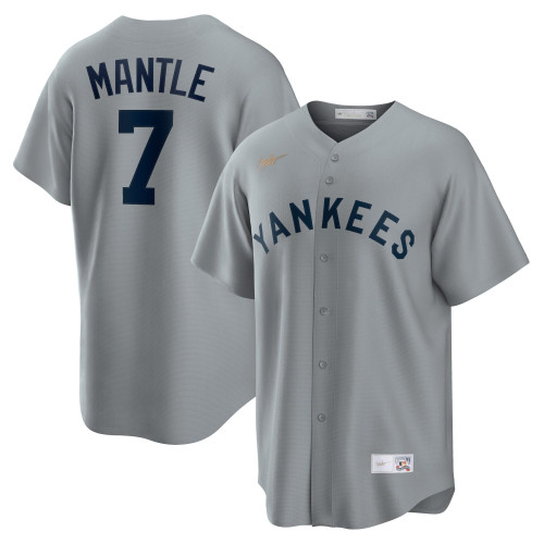 Mickey Mantle New York Yankees Nike Replica Replica Replica Road Cooperstown Collection Player Jersey - Gray