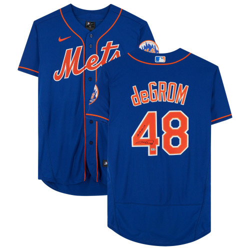 Jacob deGrom New York Mets Fanatics  Autographed Nike Replica Replica  Jersey with "18-19 NL CY" Inscription - Royal