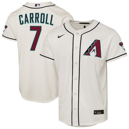 Youth Arizona Diamondbacks Corbin Carroll Nike Cream Home Stadium Jersey