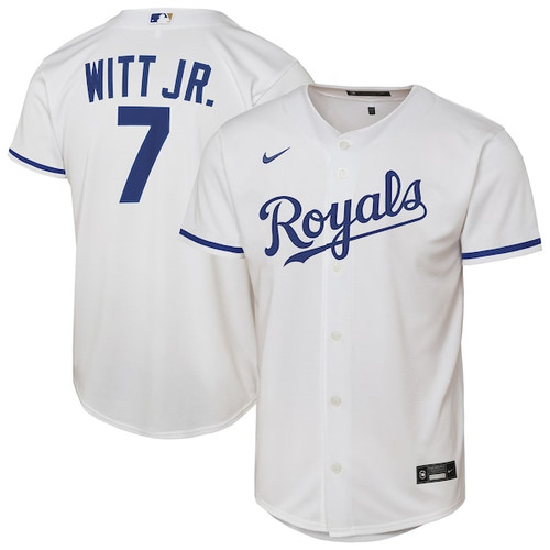 Youth Kansas City Royals Bobby Witt Jr. Nike White Home Replica Player Jersey