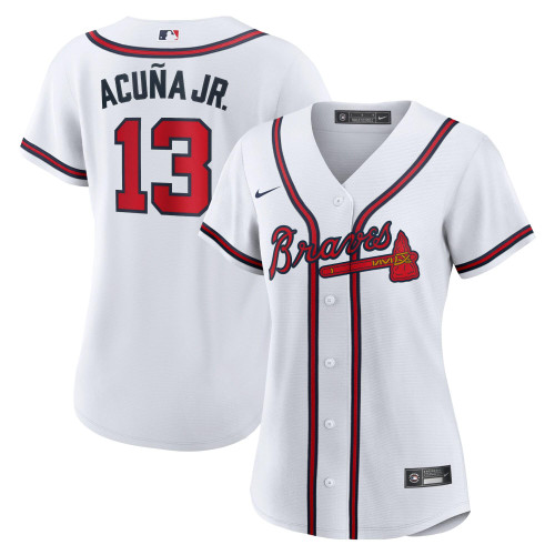 Ronald Acuna Jr. Atlanta Braves Nike Replica Replica Women's Home Replica Player Jersey - White
