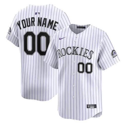 Men's Colorado Rockies Nike White Home Limited Custom Jersey
