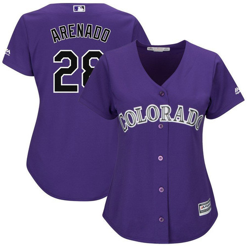 Nolan Arenado Colorado Rockies Majestic Womens Alternate Cool Base Player Jersey Purple 2019