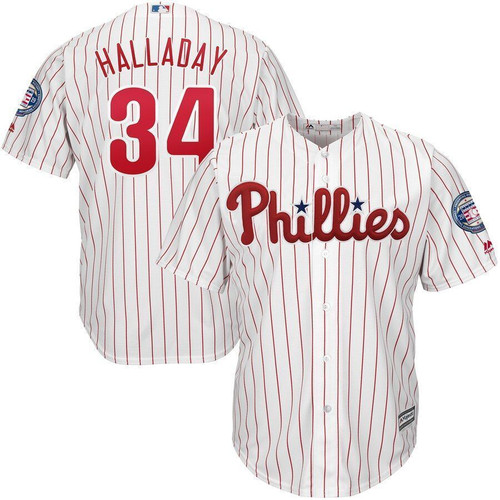 Roy Halladay Philadelphia Phillies Majestic 2021 Hall Of Fame Official Cool Base Player Jersey Jersey White/Red 2021