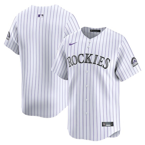 Men's Colorado Rockies  Nike White Home Limited Player Jersey