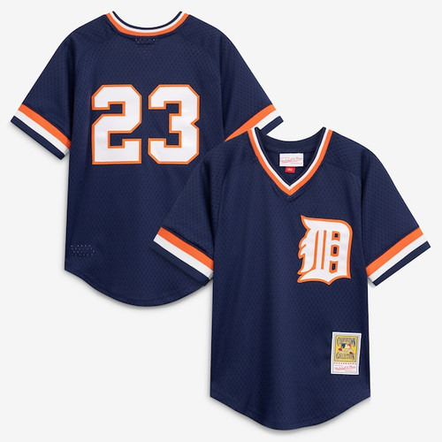 Youth Detroit Tigers Kirk Gibson Mitchell & Ness Navy Cooperstown Collection Mesh Batting Practice Jersey
