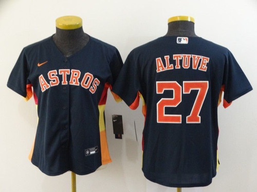 Houston Astros Jose Altuve 27 2021 Mlb Black Blue Jersey Jersey 55 Style