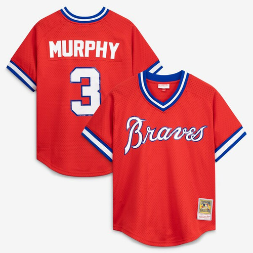 Men's Atlanta Braves Dale Murphy Mitchell & Ness Scarlet  Batting Practice Jersey