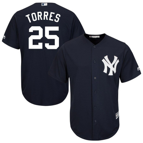 Gleyber Torres New York Yankees Majestic Alternate Official Cool Base Jersey Jersey Navy 2021
