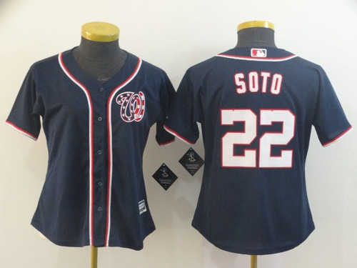 Washington Nationals Juan Soto #22 Womens Black Jersey