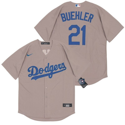 Los Angeles Dodgers Walker Buehler #21 2020 Mlb Light Grey Jersey