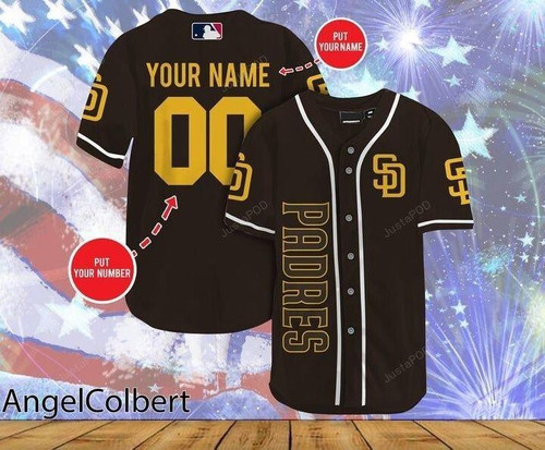 San Diego Padres Personalized Name And Number Baseball Jersey Shirt