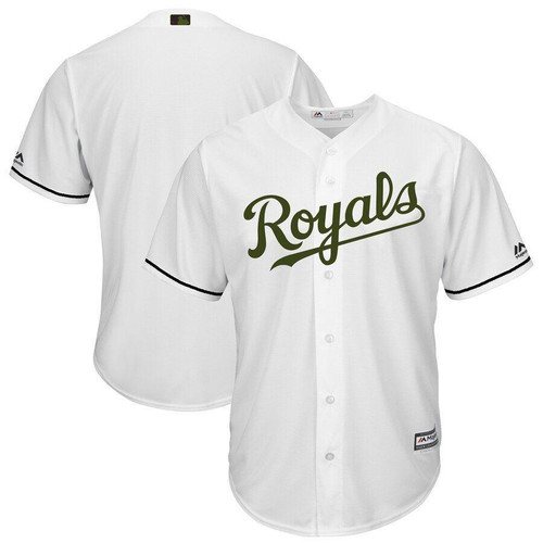 Kansas City Royals Majestic Memorial Day Cool Base Team Jersey White 2019