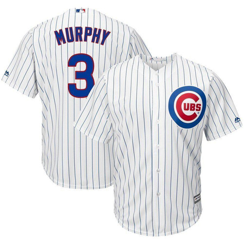Daniel Murphy Chicago Cubs Majestic Home Official Cool Base Player Jersey White/Royal 2019