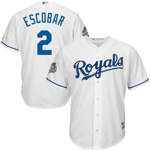 Alcides Escobar Kansas City Royals Majestic 2015 World Series Bound Cool Base Jersey White 2019
