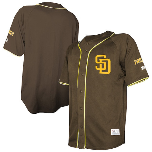 Men's San Diego Padres  Stitches Brown Team Color Full-Button Fashion Jersey