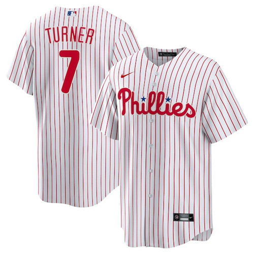 Men's Philadelphia Phillies Trea Turner Nike White Home Replica Player Jersey